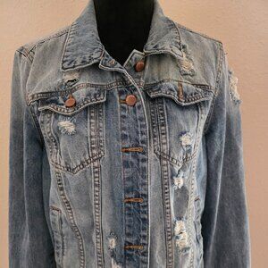 STS Blue Distressed Denim Jacket – Women’s Size Small
